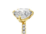 Yellow gold Cushion and Heart Toi Moi Ring with Prong Setting and Micro Pave Band 5