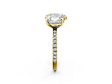 Yellow gold Cushion and Heart Toi Moi Ring with Prong Setting and Pave Band 2