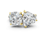 Yellow gold Cushion and Heart Toi Moi Ring with Prong Setting and Pave Band