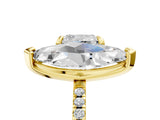 Yellow gold Cushion and Marquise Toi Moi Ring with Prong Setting and Micro Pave Band 5