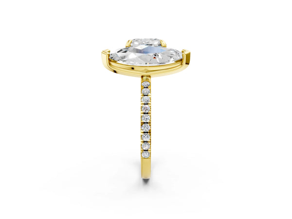 Yellow Gold Cushion Cut and Marquise Lab-Grown Diamond Toi et Moi Ring