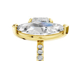 Yellow gold Cushion and Marquise Toi Moi Ring with Prong Setting and Pave Band_74