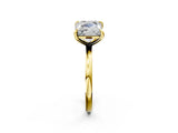 Yellow gold Cushion and Princess Toi Moi Ring with Prong Setting and Plain Band 2