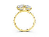 Yellow gold Cushion and Radiant Toi Moi Ring with Prong Setting and Micro Pave Band 3