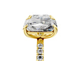 Yellow gold Cushion and Radiant Toi Moi Ring with Prong Setting and Pave Band 5