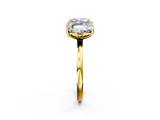 Yellow gold Cushion and Radiant Toi Moi Ring with Prong Setting and Plain Band_19