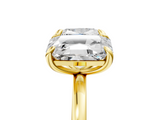 Yellow gold Cushion and Radiant Toi Moi Ring with Prong Setting and Plain Band_22