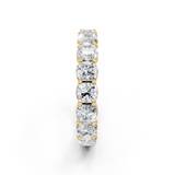 Yellow gold Cushion cut diamond Eternity Band with Shared Prong Setting_1