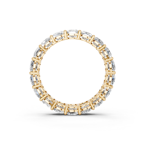 Yellow gold Cushion cut diamond Eternity Band with Shared Prong Setting_2
