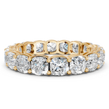 Yellow gold Cushion cut diamond Eternity Band with Shared Prong Setting_8