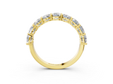 Yellow gold Cushion cut diamond Half Eternity Band with Shared Prong Setting_37