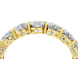 Yellow gold Cushion cut diamond Half Eternity Band with Shared Prong Setting_38