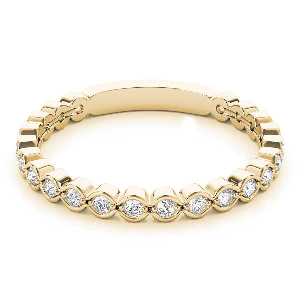 Yellow gold Diamond Bezel Set Round Eternity Band 1