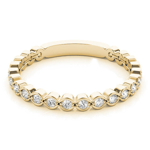Yellow gold Diamond Bezel Set Round Eternity Band 1