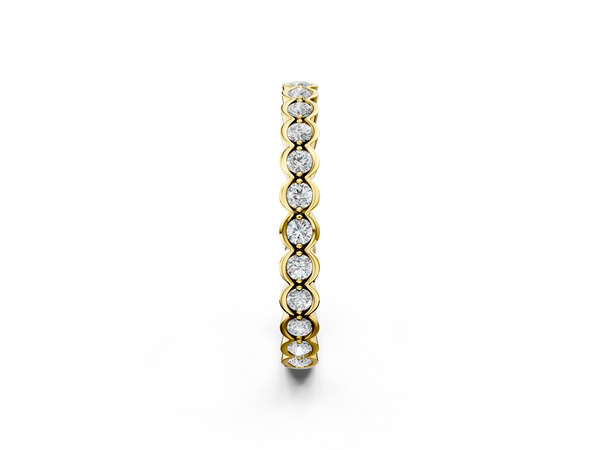 Yellow gold Round Diamond Bezel Set Eternity Band