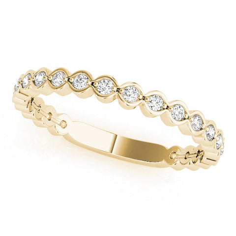 Yellow gold Diamond Bezel Set Round Eternity Band