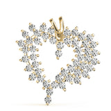 Yellow gold Diamond Cluster Heart Pendant with Round Brilliant Cut Stones and Prong Setting 1