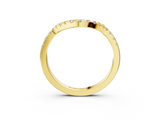 Yellow gold Diamond Curved Pavé Round Stone Contour Band_5