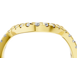 Yellow gold Diamond Curved Pavé Round Stone Contour Band_6