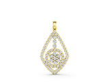 Yellow gold Diamond Halo Pendant with Pavé Setting_10