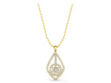 Yellow gold Diamond Halo Pendant with Pavé Setting_11