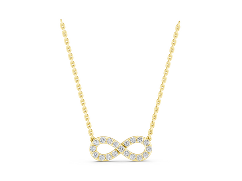 Yellow gold Diamond Infinity Pendant with Pave Setting_4