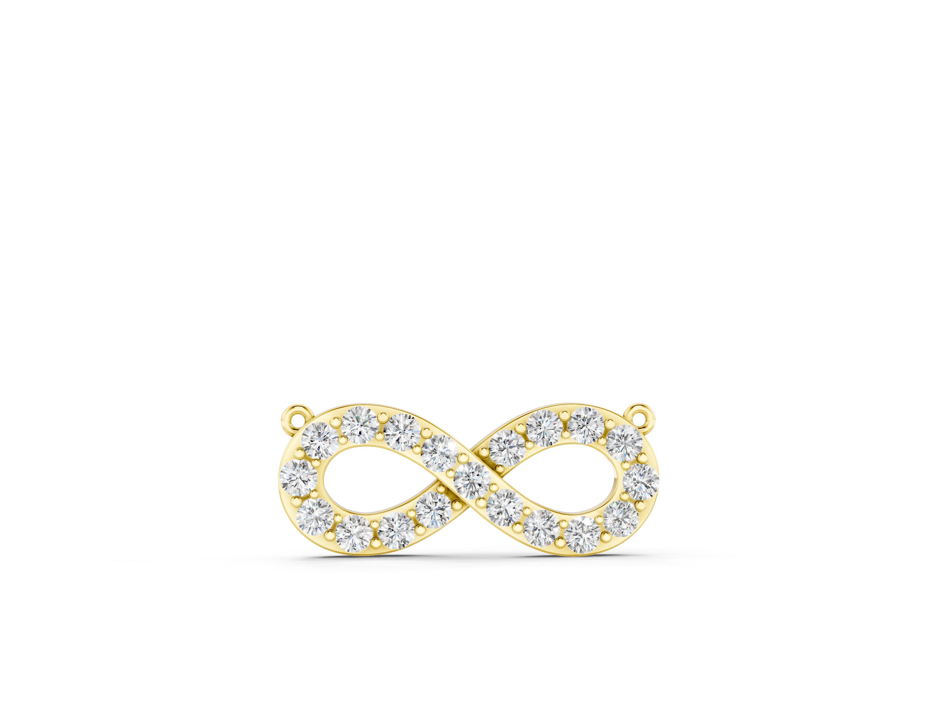 Yellow gold Diamond Infinity Pendant with Pave Setting_5