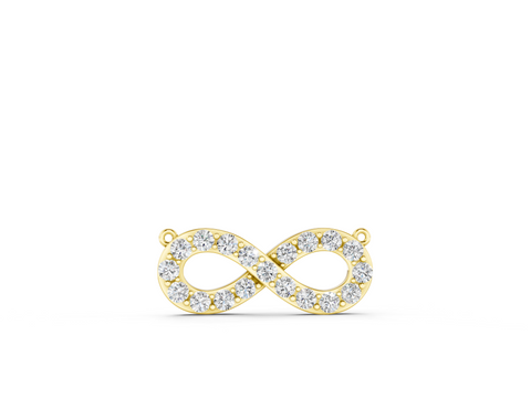 Yellow gold Diamond Infinity Pendant with Pave Setting_5
