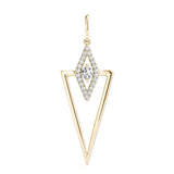 Yellow gold Diamond Marquise Halo Pendant with V-Prong Setting 1