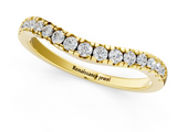 Yellow gold Diamond Pavé Curved Wedding Band_85