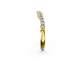 Yellow gold Diamond Pavé Curved Wedding Band_86