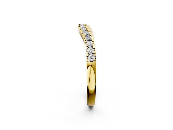 Yellow gold Diamond Pavé Curved Wedding Band