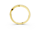 Yellow gold Diamond Pavé Curved Wedding Band_87
