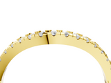 Yellow gold Diamond Pavé Curved Wedding Band_88