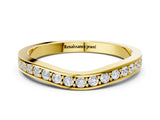 Yellow gold Diamond Pavé Round Cut Curved Band with Channel Setting_2