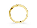 Yellow gold Diamond Pavé Round Stone Contour Band_5