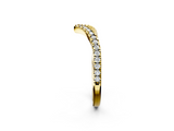 Yellow gold Diamond Pavé V-Shaped Chevron Band with Round Cut Stones and Shared Prong Setting_108