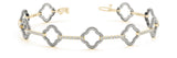 Yellow gold Diamond Round Cut Rope Band Bracelet with Pave Prong Setting