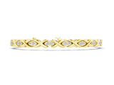 Yellow gold Diamond Round Cut X-Link Tennis Bracelet with Prong Setting_2