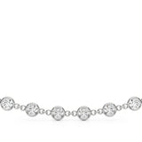 Yellow gold Diamond Round Stone Paperclip Chain Necklace with Bezel Setting 1