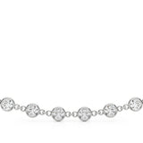 14K Yellow Gold 1.12 Carat E VS Diamond Round Stone Paperclip Chain Necklace with Bezel Setting