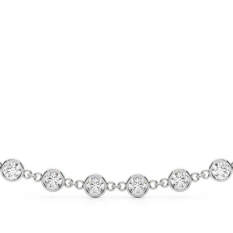 Yellow gold Diamond Round Stone Paperclip Chain Necklace with Bezel Setting 1