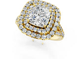 Yellow gold Double Halo Cushion Cut Pave Split Shank Prong Set Ring_16