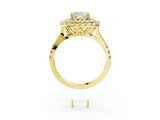 Yellow gold Double Halo Cushion Cut Pave Split Shank Prong Set Ring_18