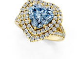Yellow gold Double Halo Fancy Blue Heart  Cut Pave Split Shank Prong Set Ring_16