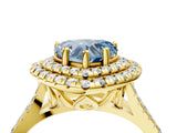 Yellow gold Double Halo Fancy Blue Heart  Cut Pave Split Shank Prong Set Ring_19