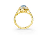 Yellow gold Double Halo Fancy Blue Marquise Cut Diamond Split Shank Engagement Ring with Four-Prong Setting_6
