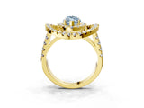 Yellow gold Double Halo Fancy Blue Marquise Cut Diamond Split Shank Prong Setting Ring_3