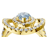 Yellow gold Double Halo Fancy Blue Marquise Cut Diamond Split Shank Prong Setting Ring_4