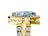 Yellow gold Double Halo Fancy Blue Marquise Cut Diamond Split Shank Prong Setting Ring_5
